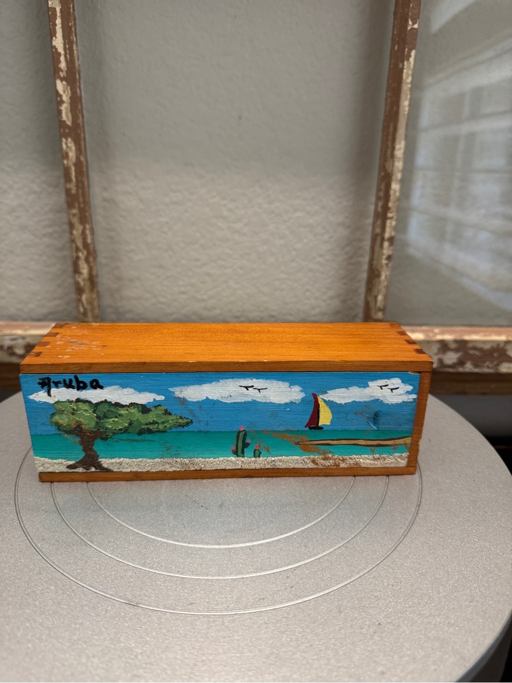 Aruba Hand-Painted Wooden Domino Box